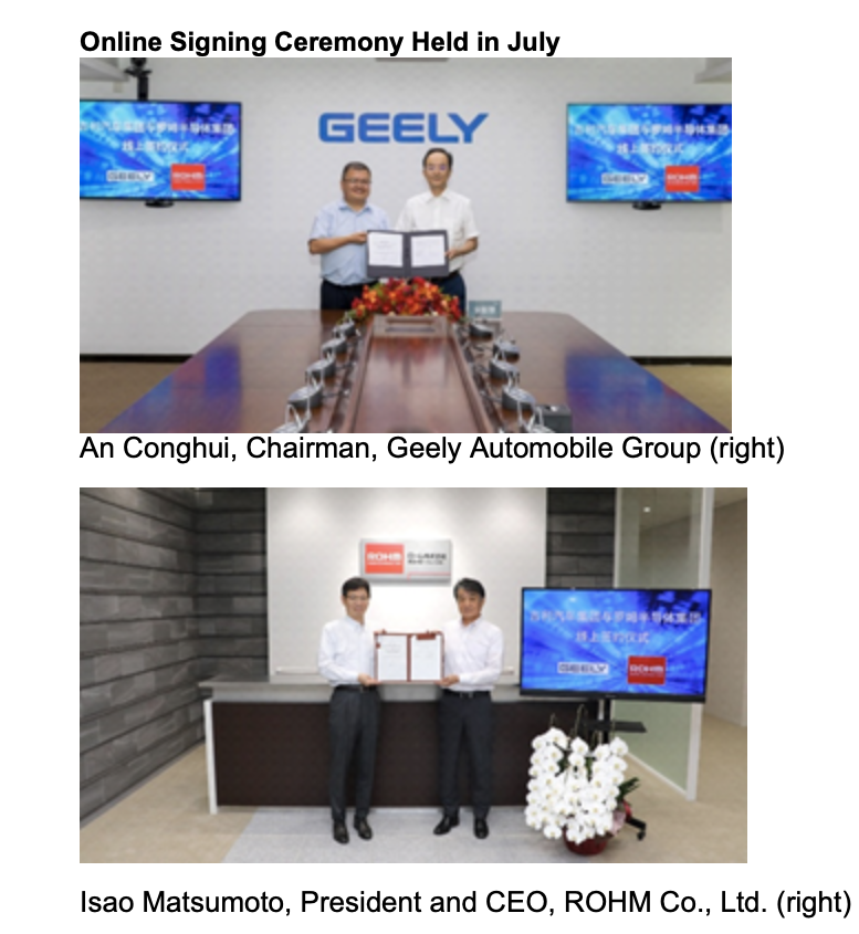 ROHM, Geely Automobile Group Partner up on SiC Power Devices